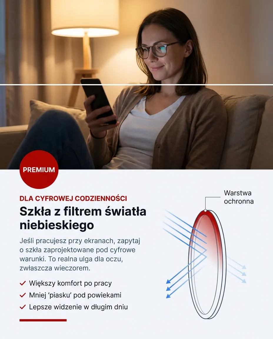 Soczewka z powłoką antyrefleksyjną